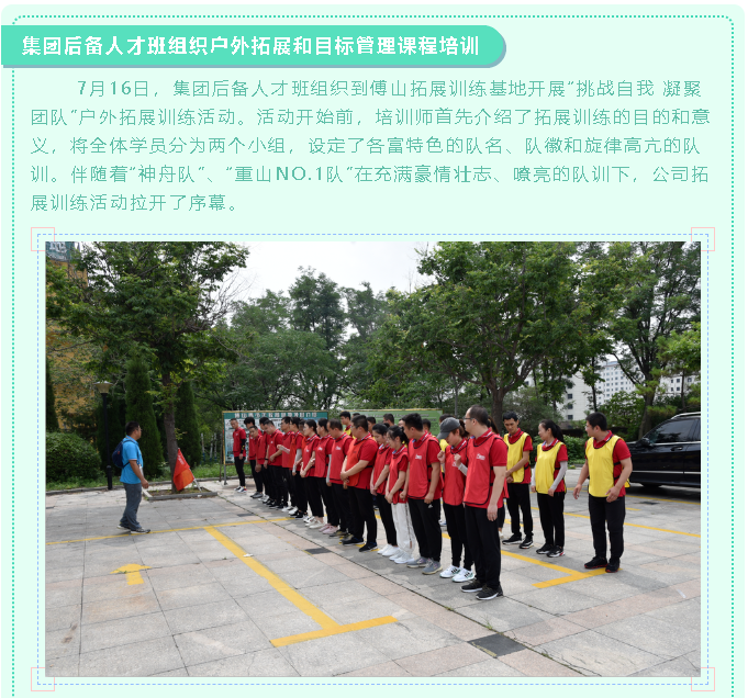 集團后備人才班組織戶外拓展和目標管理課程培訓(xùn)70