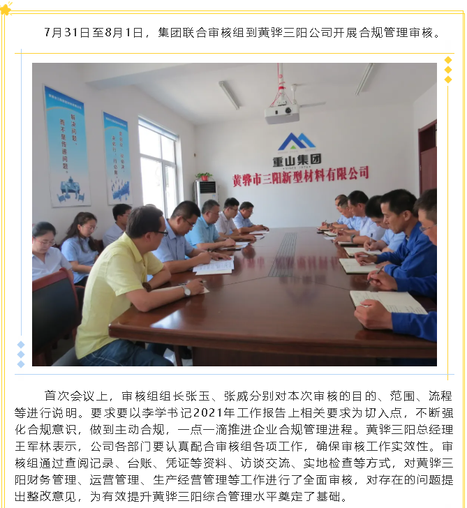 集團(tuán)公司到黃驊三陽進(jìn)行合規(guī)管理審核32