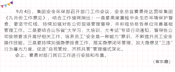 集團(tuán)安環(huán)部召開工作會(huì)議13